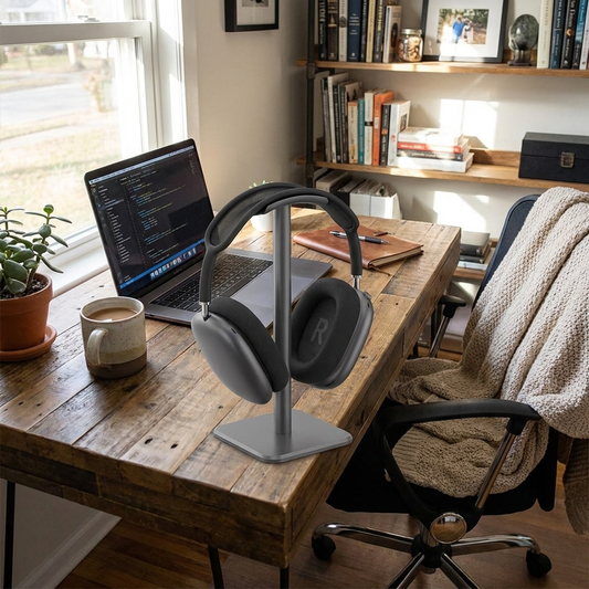 Headset Stand Holder in use